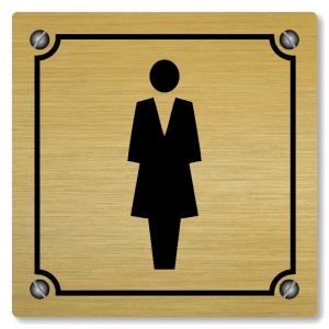 WC ženy, 80x80mm, zlatá, Kansas